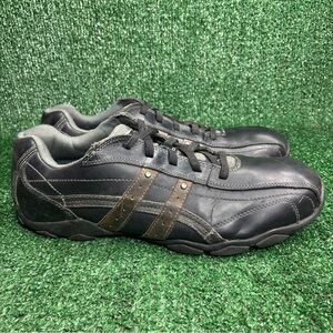 Skechers Citywalk Malton Casual Shoes Mens Size 14 Black Leather Relaxed Step